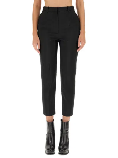 Alexander Mcqueen Pants In Wool And Cupro In Black