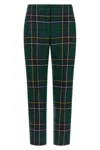 Alexander Mcqueen Plaid Wool Trousers In Green