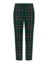 Alexander Mcqueen Wool Tartan Cigarette Trousers In Green