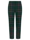 Alexander Mcqueen Wool Tartan Cigarette Trousers In Green