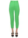 Alexander Mcqueen High-waisted Slim-cut Trousers In Green