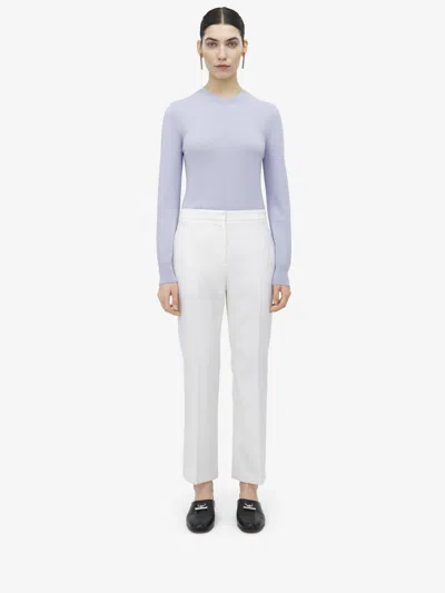 Alexander Mcqueen Cigarette Trousers In White