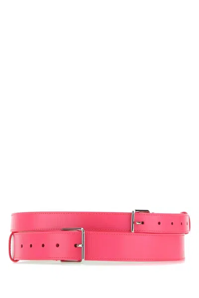 Alexander Mcqueen Designer Leather Belt For Women In Pink