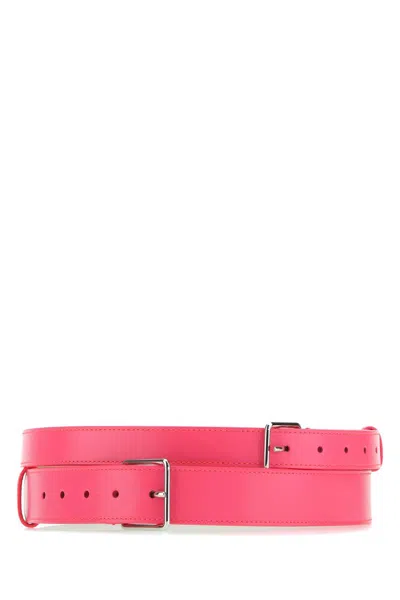 Alexander Mcqueen Designer Leather Belt For Women In Pink