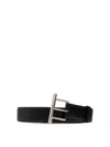 Alexander Mcqueen Twin Skull Leather Belt In Black