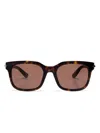 Alexander Mcqueen City T-bar Rectangular Sunglasses In Brown