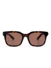 Alexander Mcqueen City T-bar Rectangular Sunglasses In Brown