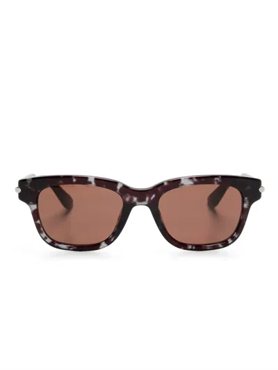 Alexander Mcqueen City T-bar Sunglasses In Brown