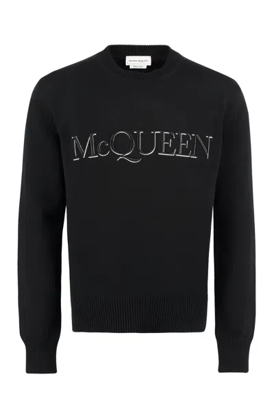 Alexander Mcqueen Classic Black Crew-neck Sweater For Men