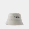 Alexander Mcqueen Classic Logo Bic Cap -  - Cotton - White In White