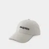 Alexander Mcqueen Classic Logo Bic Cap -  - Cotton - White In White