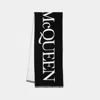 Alexander Mcqueen Classic Logo Scarf -  - Wool - Black In Black