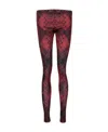Alexander Mcqueen Classic Printed Pencil Leggings In Red