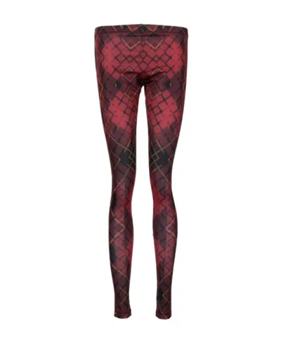 Alexander Mcqueen Classic Printed Pencil Leggings In Red