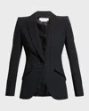 Alexander Mcqueen Upside-down Lapel Jacket In Black