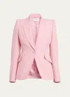 Alexander Mcqueen Classic Single-breasted Suiting Blazer In Pinkred