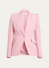 Alexander Mcqueen Single-breasted Blazer In Pinkred