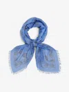 Alexander Mcqueen Classic Skull Foulard In Blue
