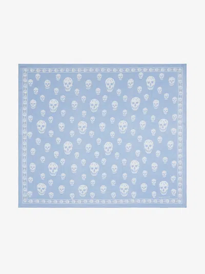 Alexander Mcqueen Woman Scarf Midnight Blue Size - Silk