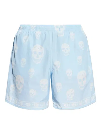 Alexander Mcqueen Classic Skull Graphic Shorts In Multi