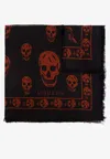 Alexander Mcqueen Classic Skull Print Scarf In Black