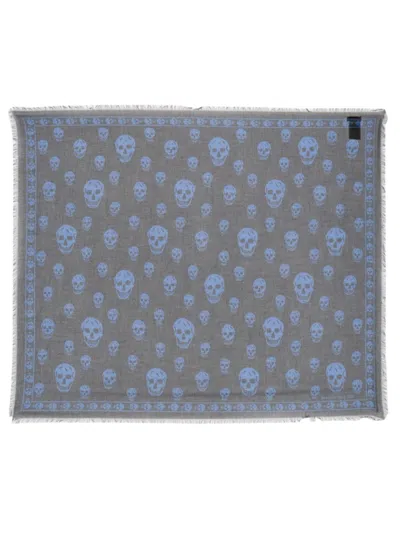 Alexander Mcqueen Women Classic Skull Scarf In Gray