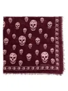 Alexander Mcqueen Classic Skull Wool Scarf In Red