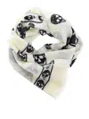 Alexander Mcqueen Alexander Mc Queen Biker Skull Wool Scarf In White