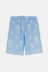 Alexander Mcqueen Men Classic Skull Short In Blue