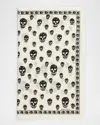 Alexander Mcqueen Classic Skull Wool Scarf In White