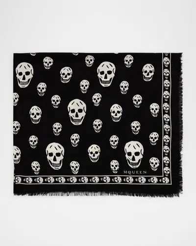 ALEXANDER MCQUEEN CLASSIC SKULL WOOL SCARF