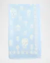 Alexander Mcqueen Classic Skull Wool Scarf In Blue