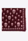 Alexander Mcqueen Classic Skull Wool Scarf In Purple