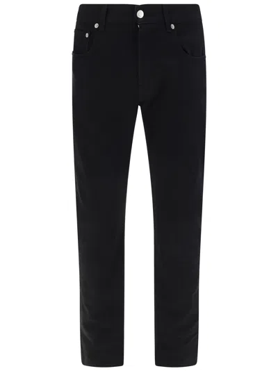 Alexander Mcqueen Washed-black Cotton-blend Skinny-cut Denim Jeans