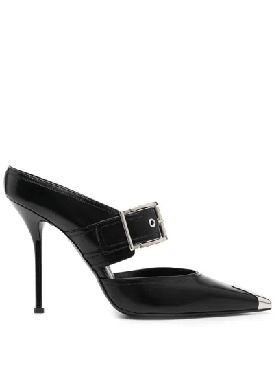 Alexander Mcqueen Classy And Chic Boxcar Pumps In Black/silver