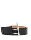 Alexander Mcqueen Silvertone Cross-bar Leather Wide Sling Belt