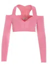 Alexander Mcqueen Alexander Mc Queen Pink Knitted Short Top In Pink