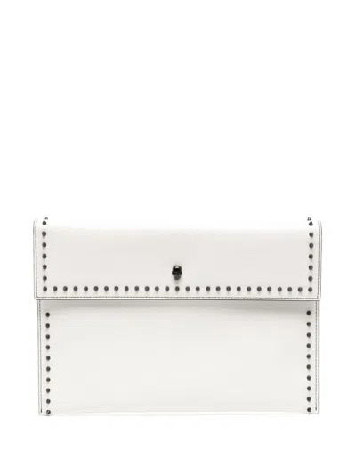 Alexander Mcqueen Clutch Bag In Pelle Di Vitello Con Borchie In Beige