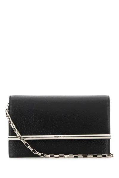 Alexander Mcqueen Mini Rectangular Cross-bar Clutch Bag In Black
