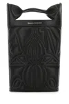Alexander Mcqueen The Bow Black Bucket Bag With Quilted Detailing In Leather Woman