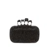 Alexander Mcqueen Skull Crystal Embellished Four-ring Box Clutch In Black