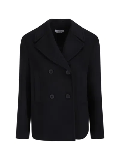 Alexander Mcqueen Womens Black Double-breasted Regular-fit Wool And Cashmere-blend Coat