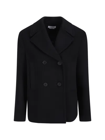 Alexander Mcqueen Womens Black Double-breasted Regular-fit Wool And Cashmere-blend Coat