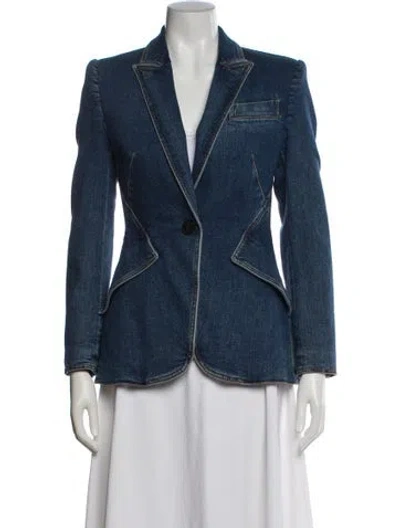 Pre-owned Alexander Mcqueen Coat In Blue