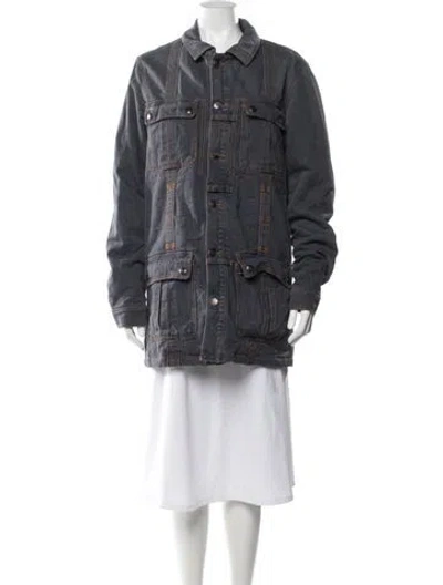 Pre-owned Alexander Mcqueen Coat In Blue