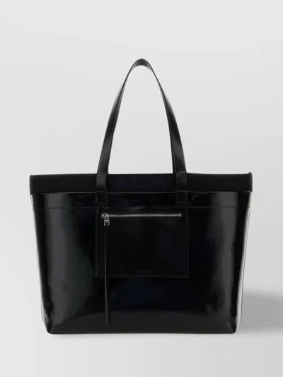 ALEXANDER MCQUEEN COATED CANVAS SHOPPING BAG WITH TWO POCKETS