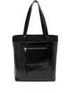 Alexander Mcqueen Glossy Finish Shopping Bag With Dual Handles In Black