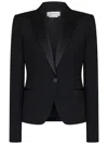 Alexander Mcqueen Women's Single-breasted Jacket In Black