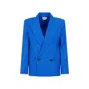 Alexander Mcqueen Double-breasted Structured Jacket With Wide Lapels In Blue
