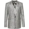 Alexander Mcqueen Metallic Single-breasted Blazer In Grey